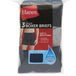 Hanes 3 Pack Cotton Men's ComfortSoft Boxer Brief Underwear Large (36-38)